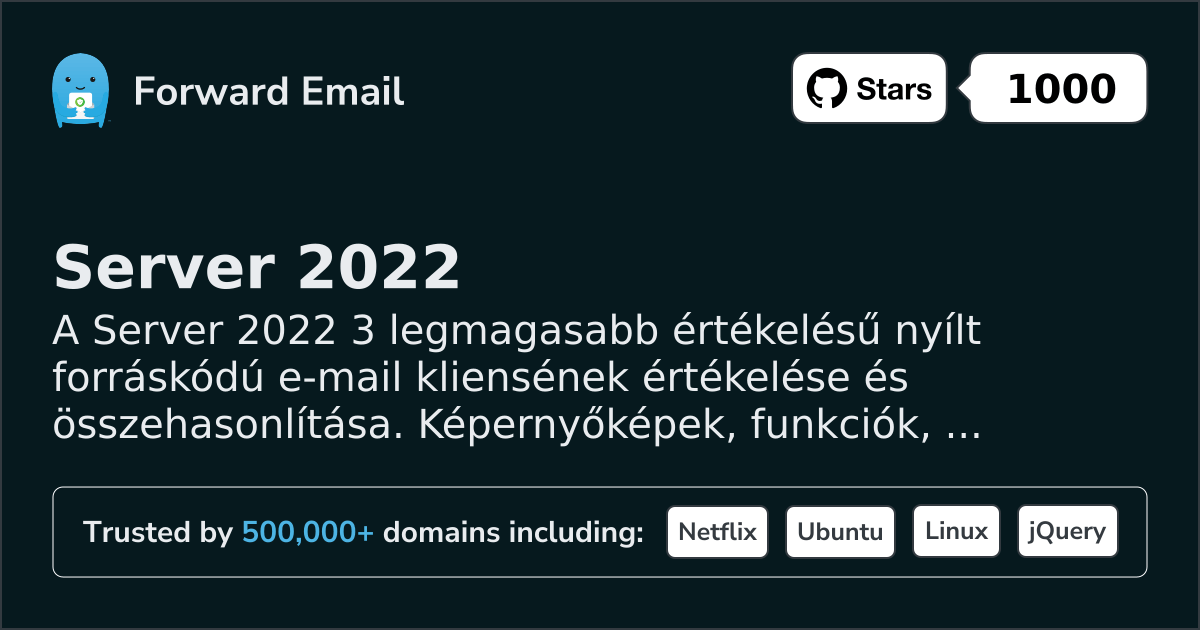3 Legmagasabb Értékelésű Nyílt Forráskódú E-mail Kliens a Server 2022 2026-hoz