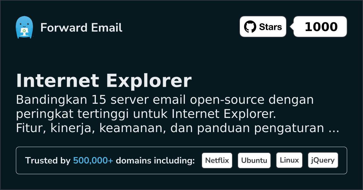 15 Server Email Open Source Berperingkat Teratas untuk Internet Explorer 2026