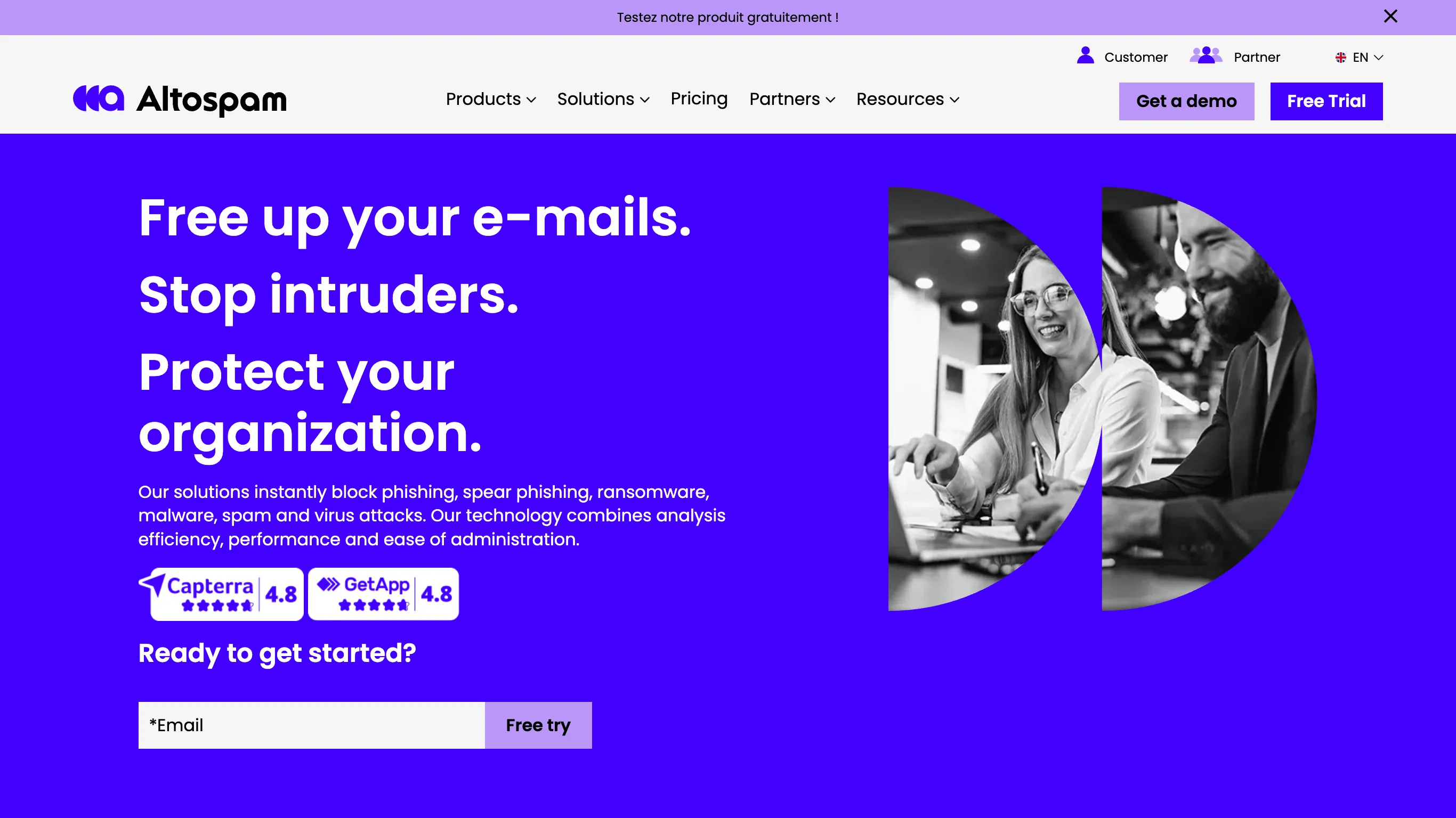 Altospam is a closed-source email service.