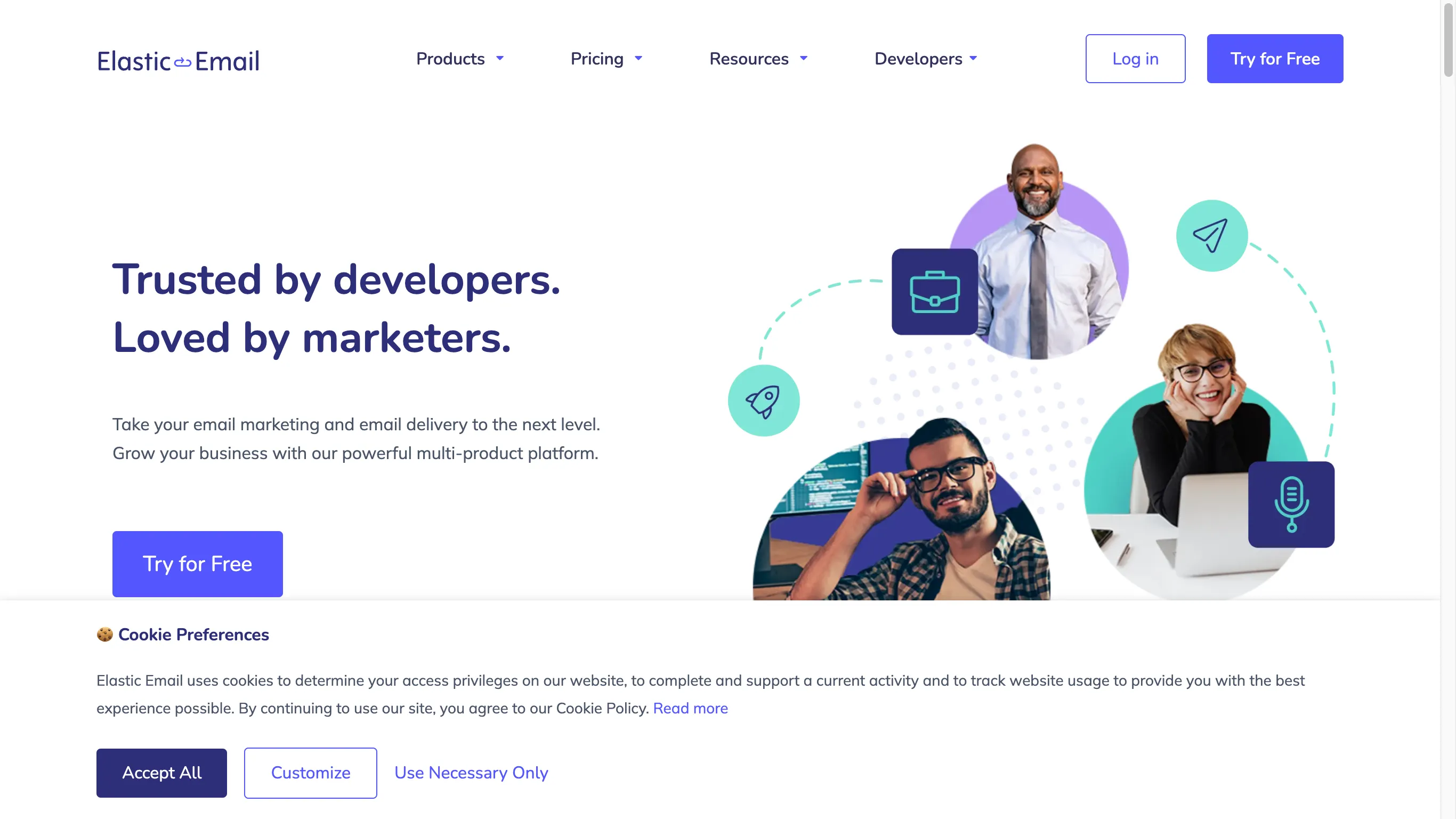 Elastic Email is a closed-source email service.