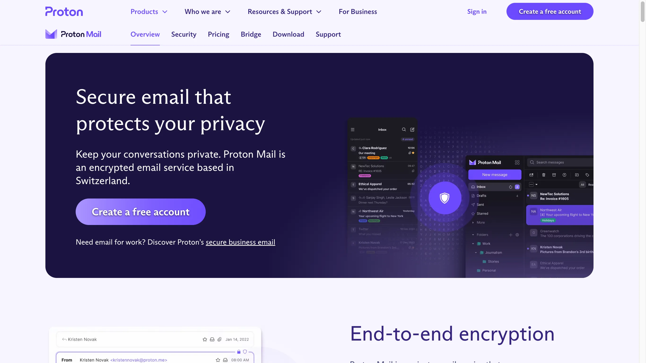 Proton Mail is a closed-source email service.