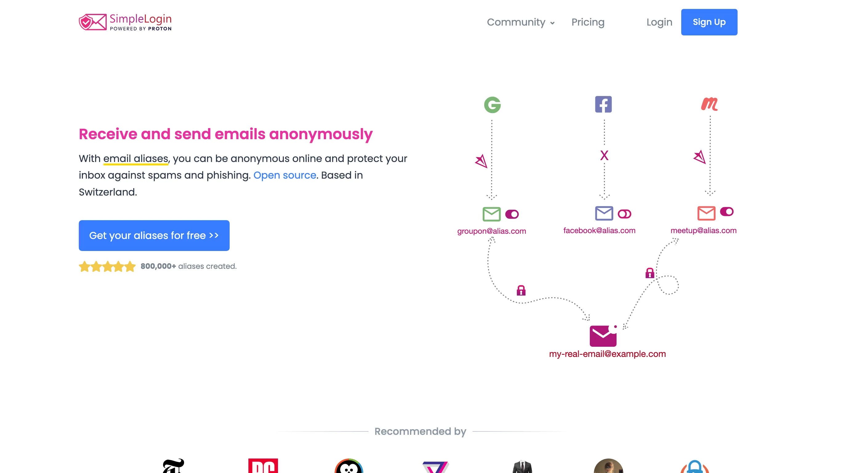 SimpleLogin is an open-source email service.
