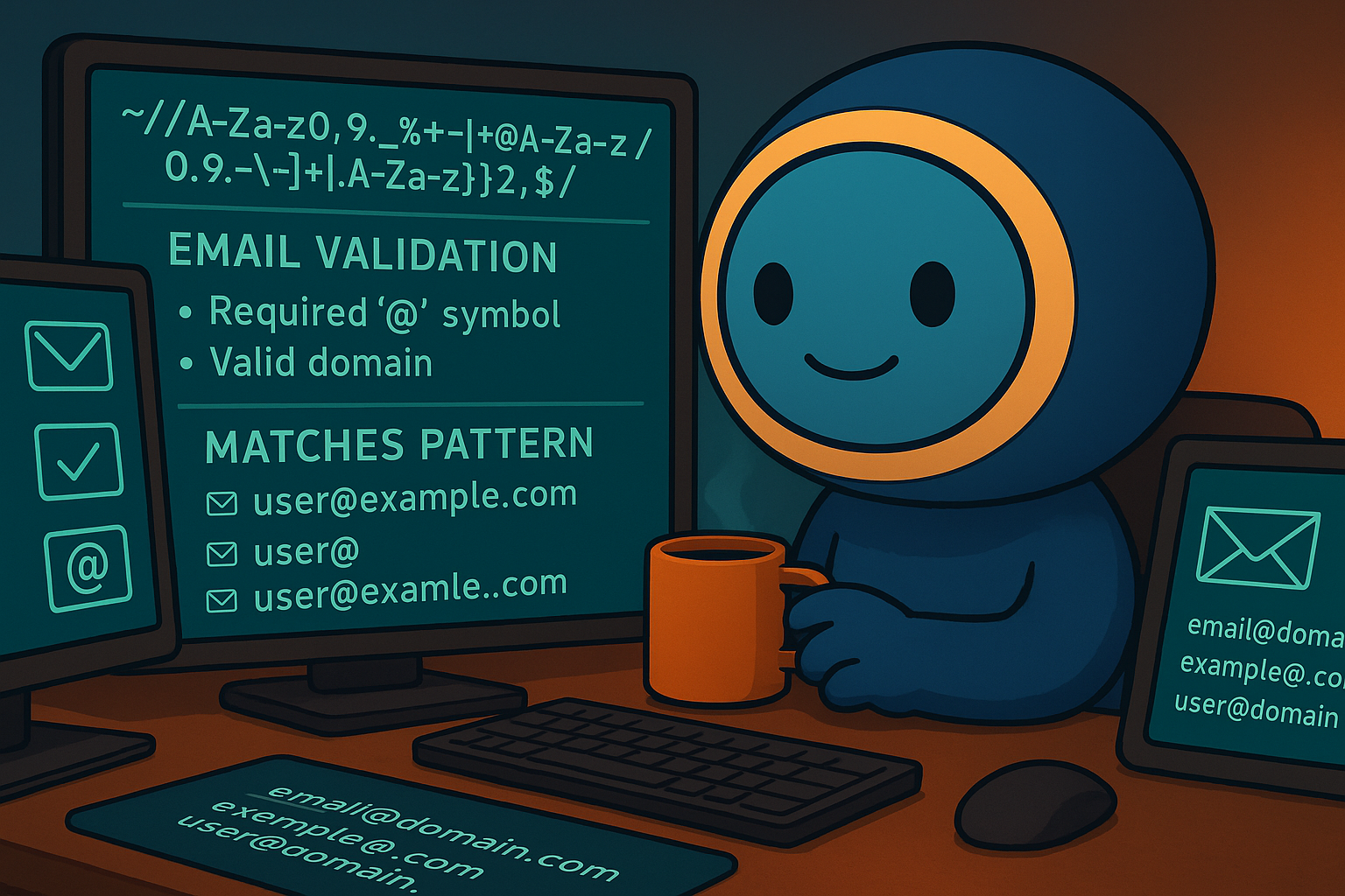Email address regex validation illustration
