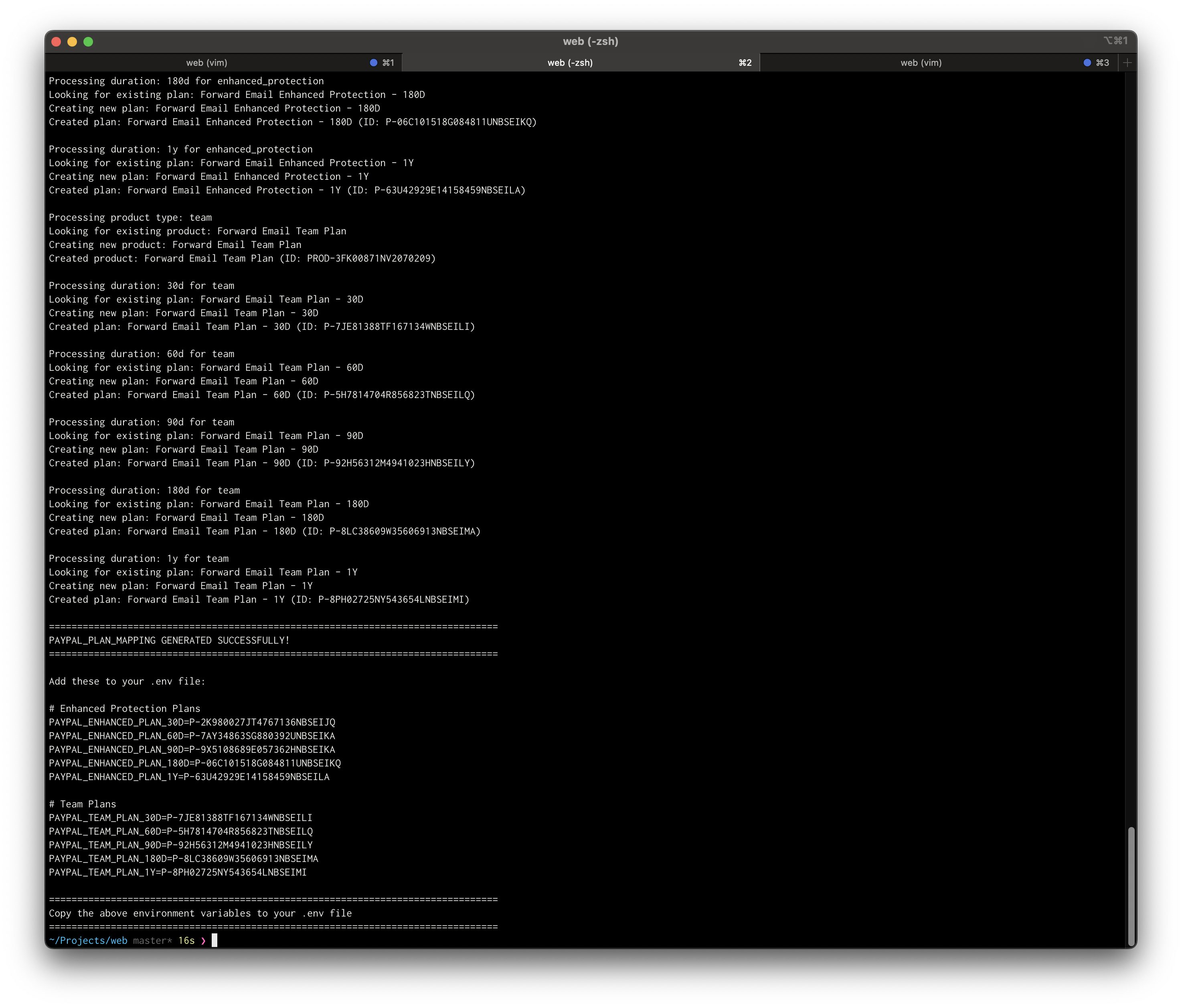 PayPal subscriptions screenshot