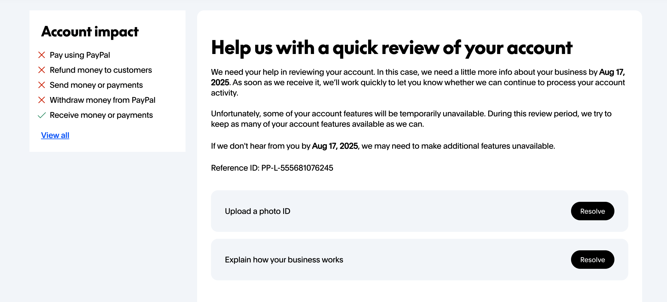 PayPal take care screenshot 3