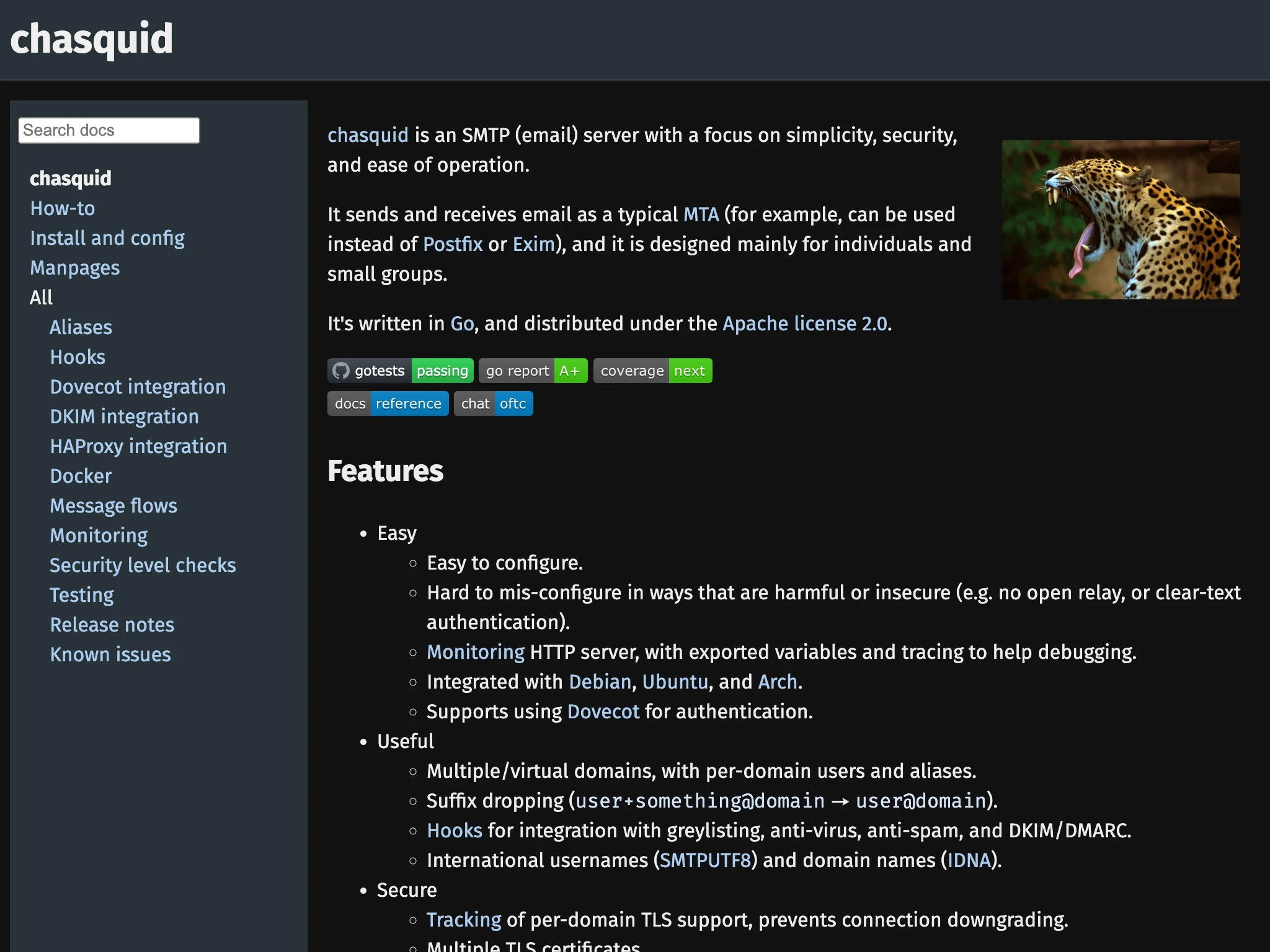 chasquid is an open-source email server for Command-line (CLI).