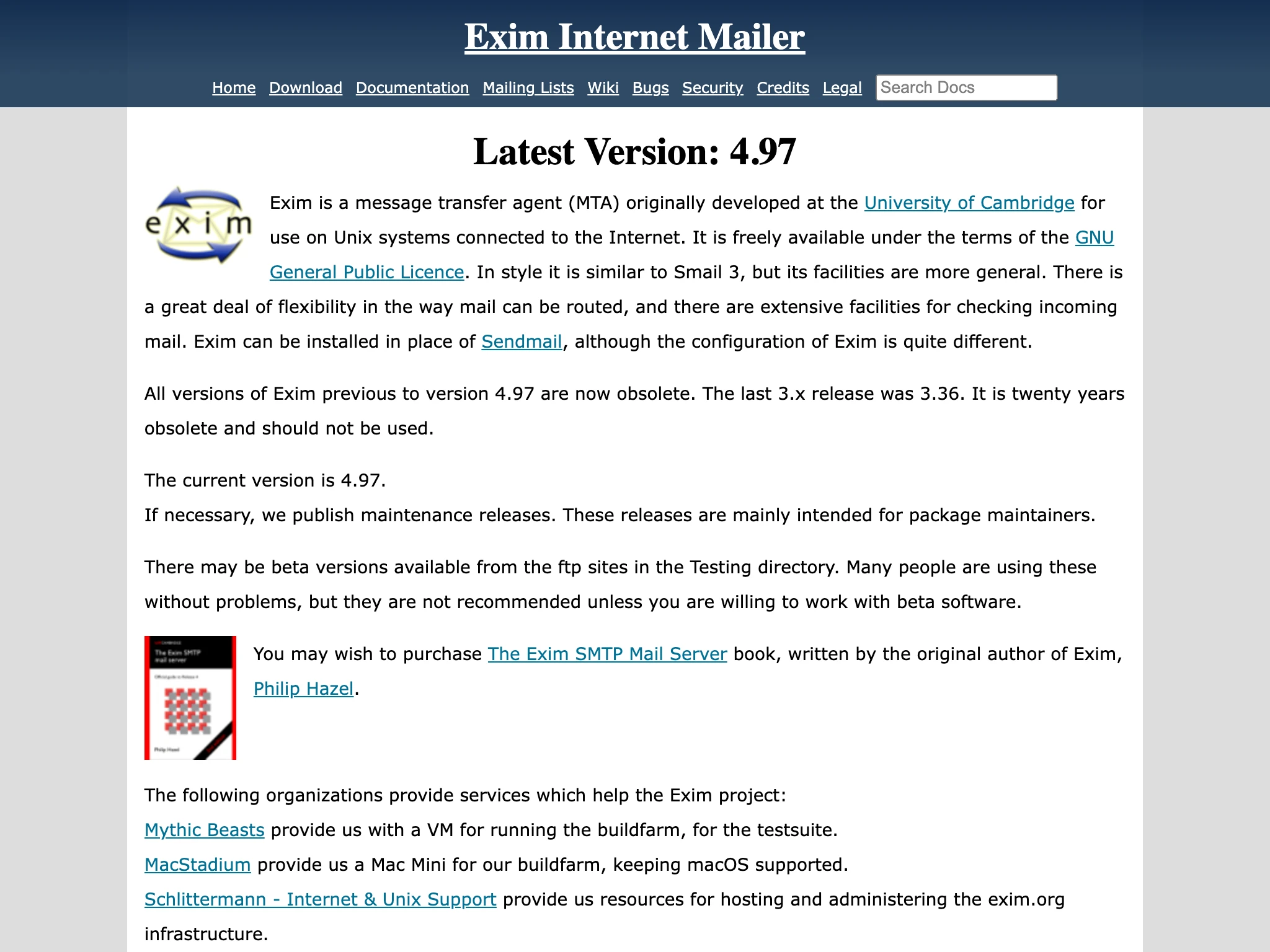Exim is an open-source email server for Command-line (CLI).
