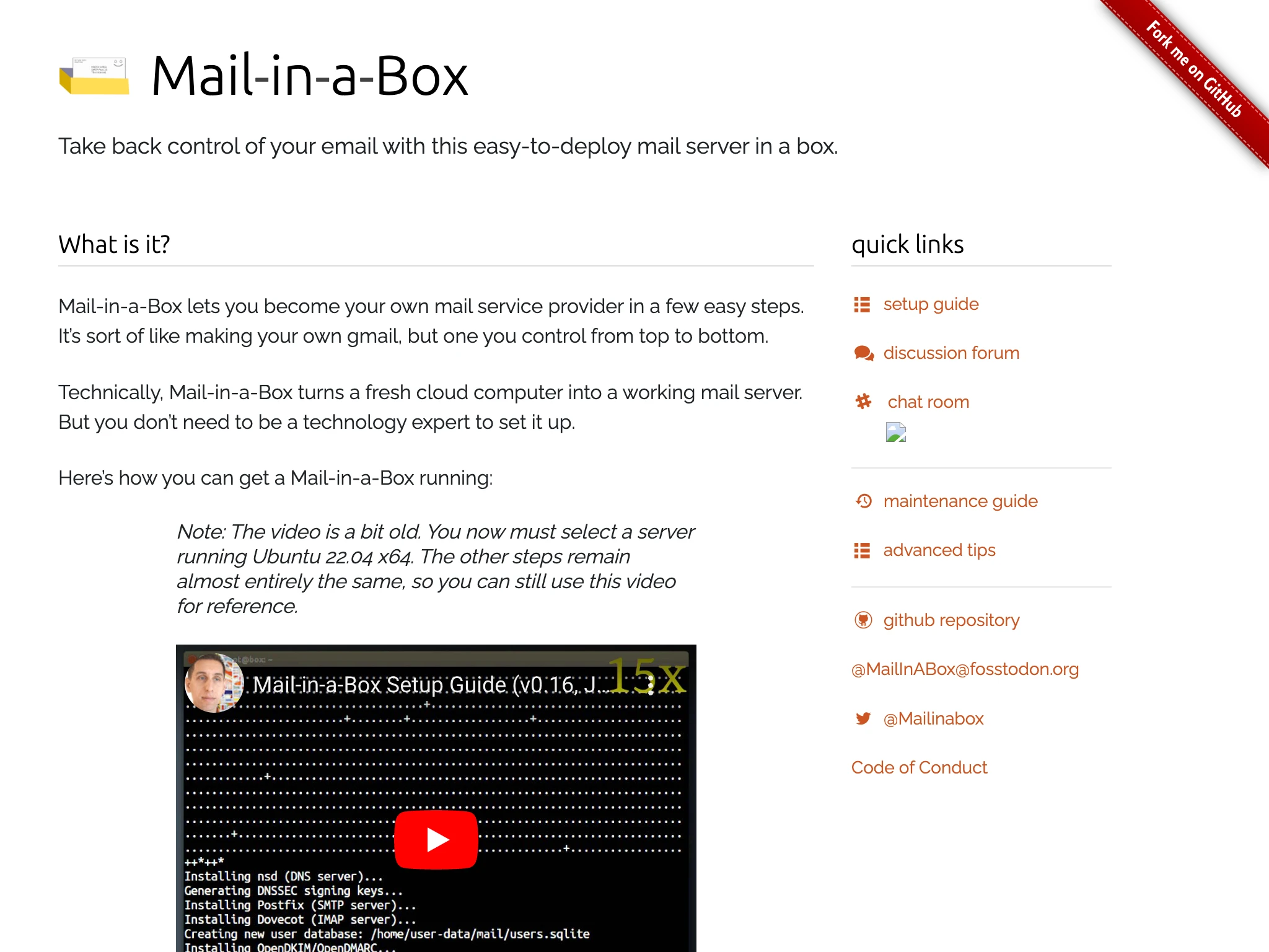 Mail-in-a-Box is an open-source email server for Command-line (CLI).