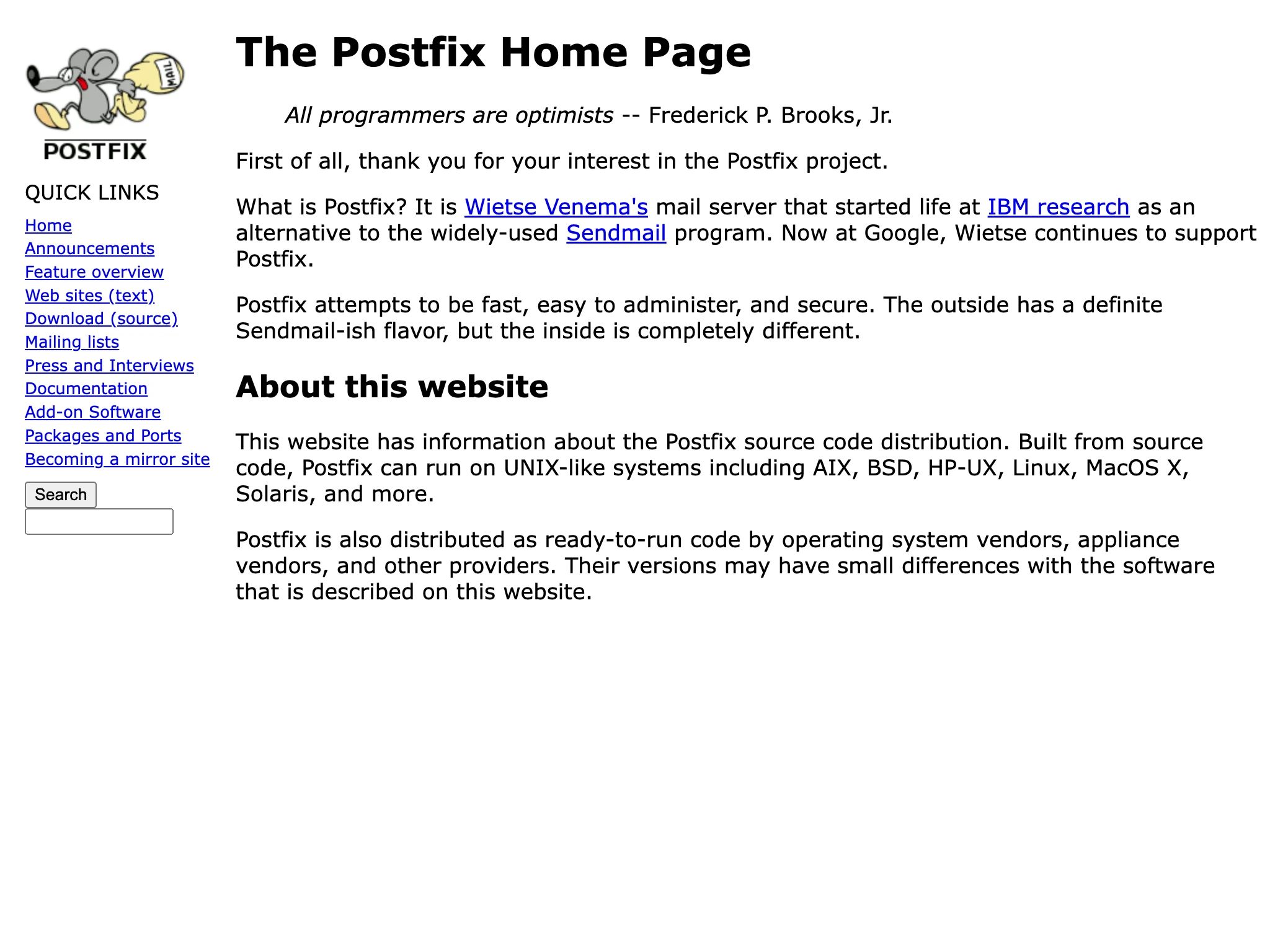 Postfix is an open-source email server for Command-line (CLI).