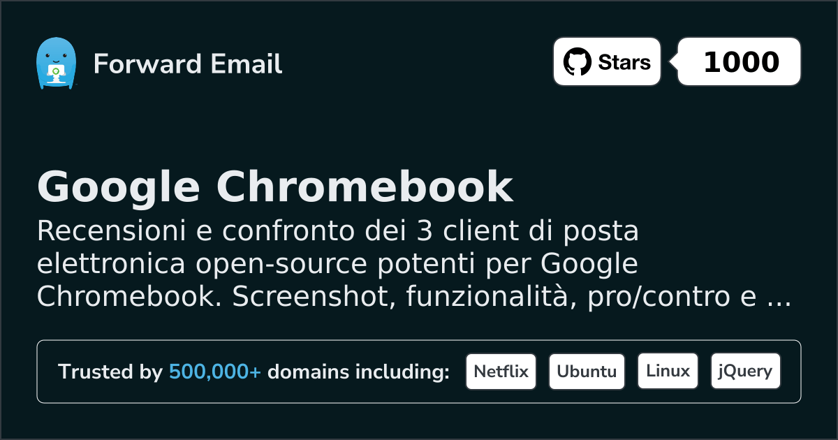 3 Potenti Client Email Open Source per Google Chromebook 2026