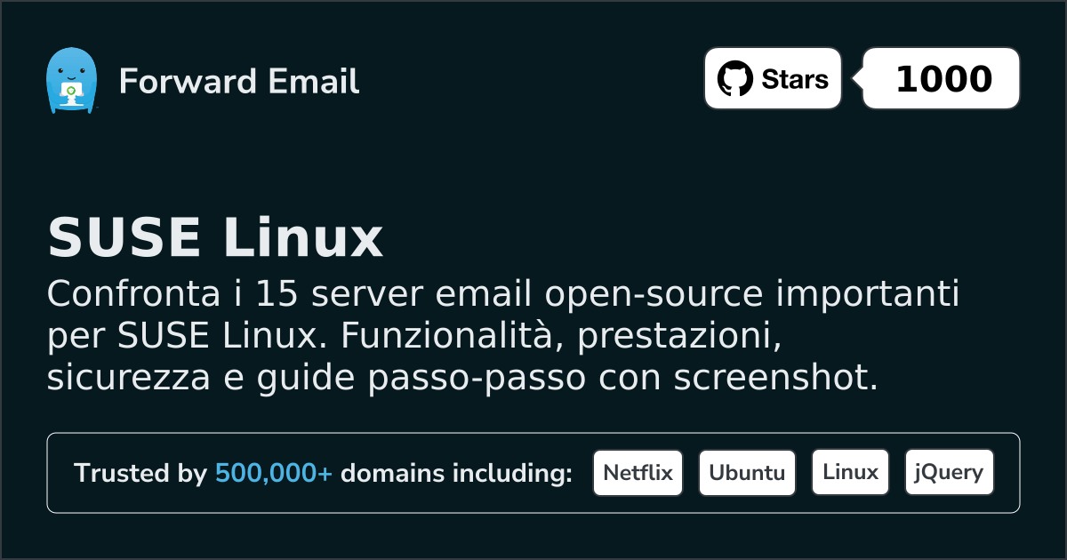 15 Server Email Open Source Importanti per SUSE Linux 2026