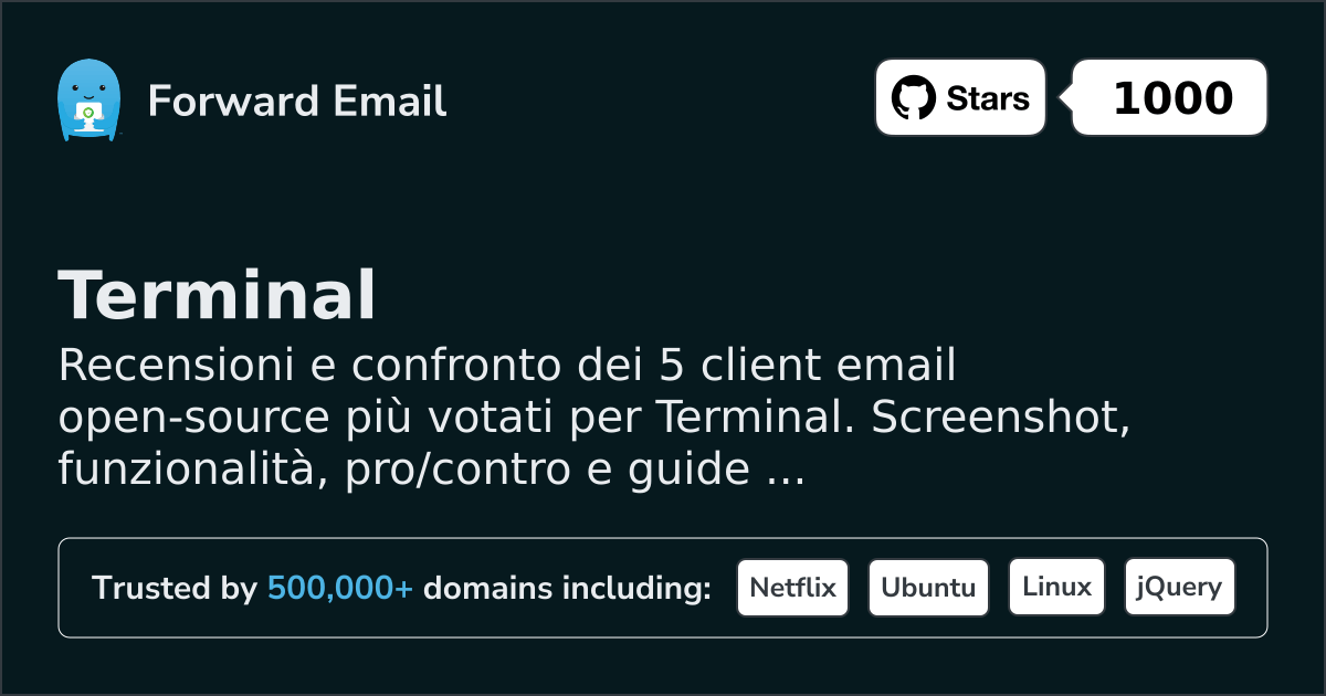 5 Client Email Open Source con le Migliori Valutazioni per Terminal 2026