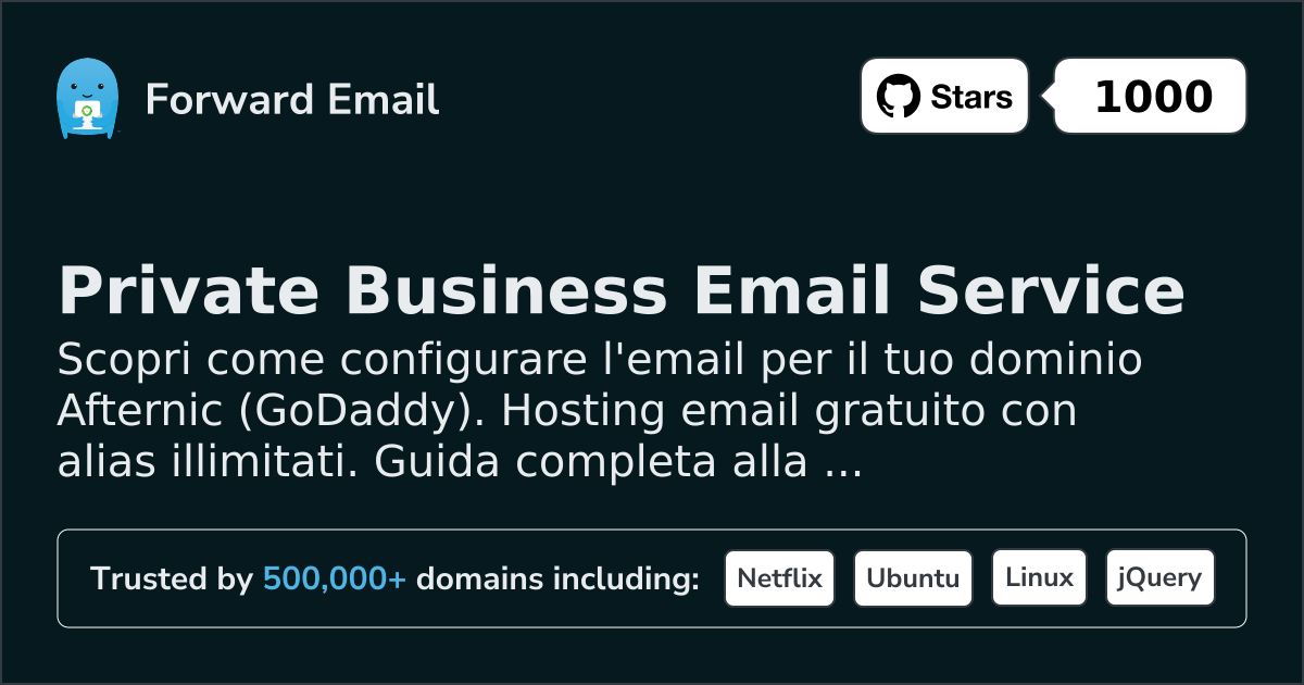 Come configurare l'email con Afternic (GoDaddy)