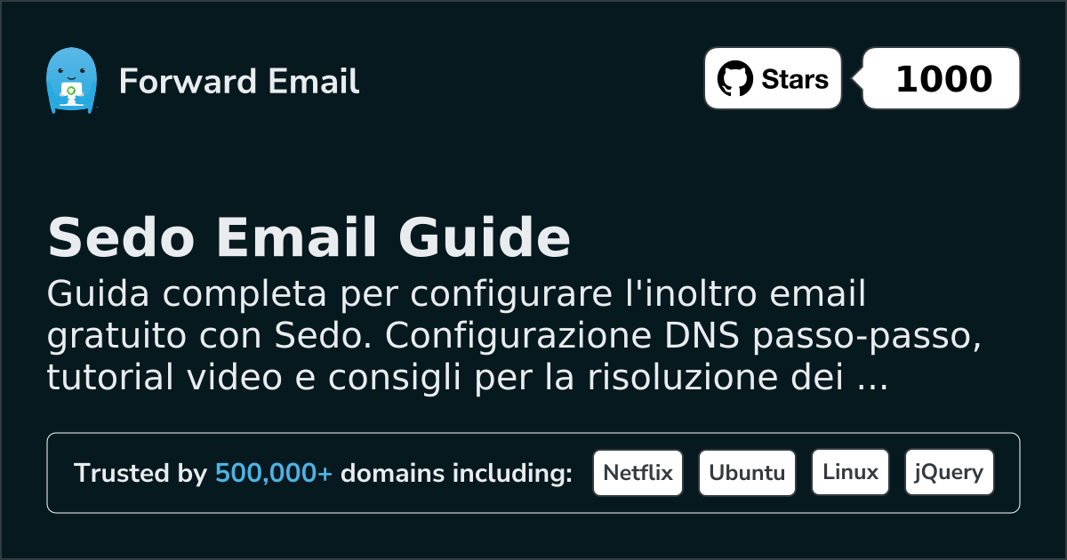 Come configurare l'email con Sedo