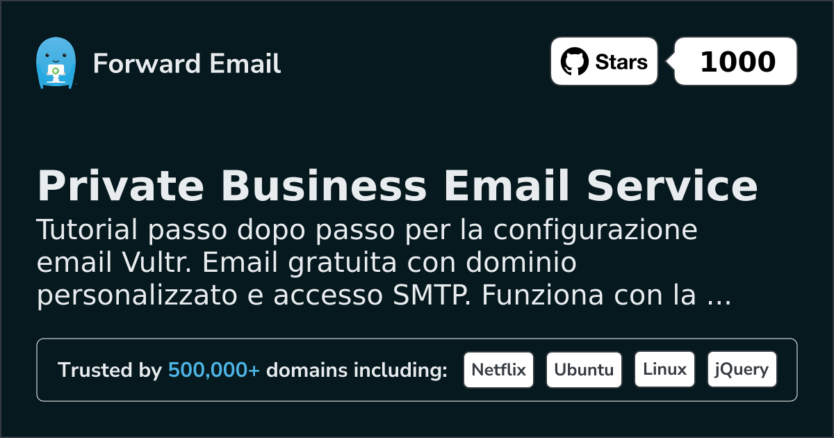 Come configurare l'email con Vultr
