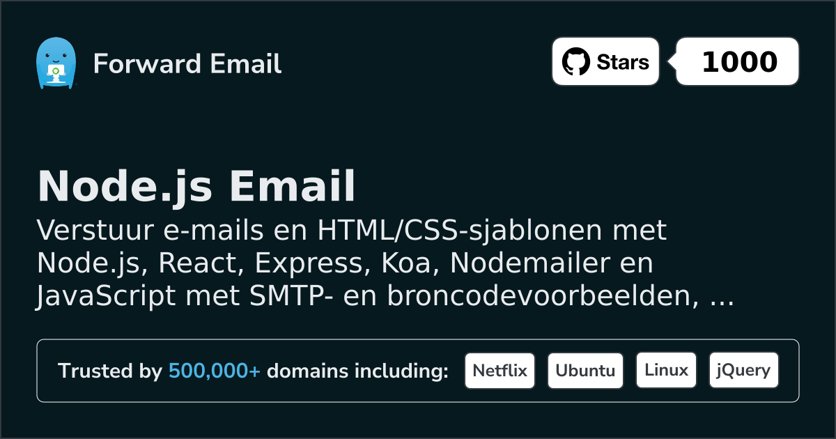 Node.js e-mailsjablonen