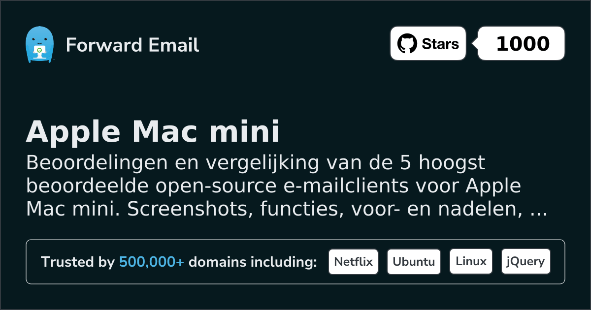5 Hoogst Beoordeelde Open Source E-mailclients voor Apple Mac mini 2026