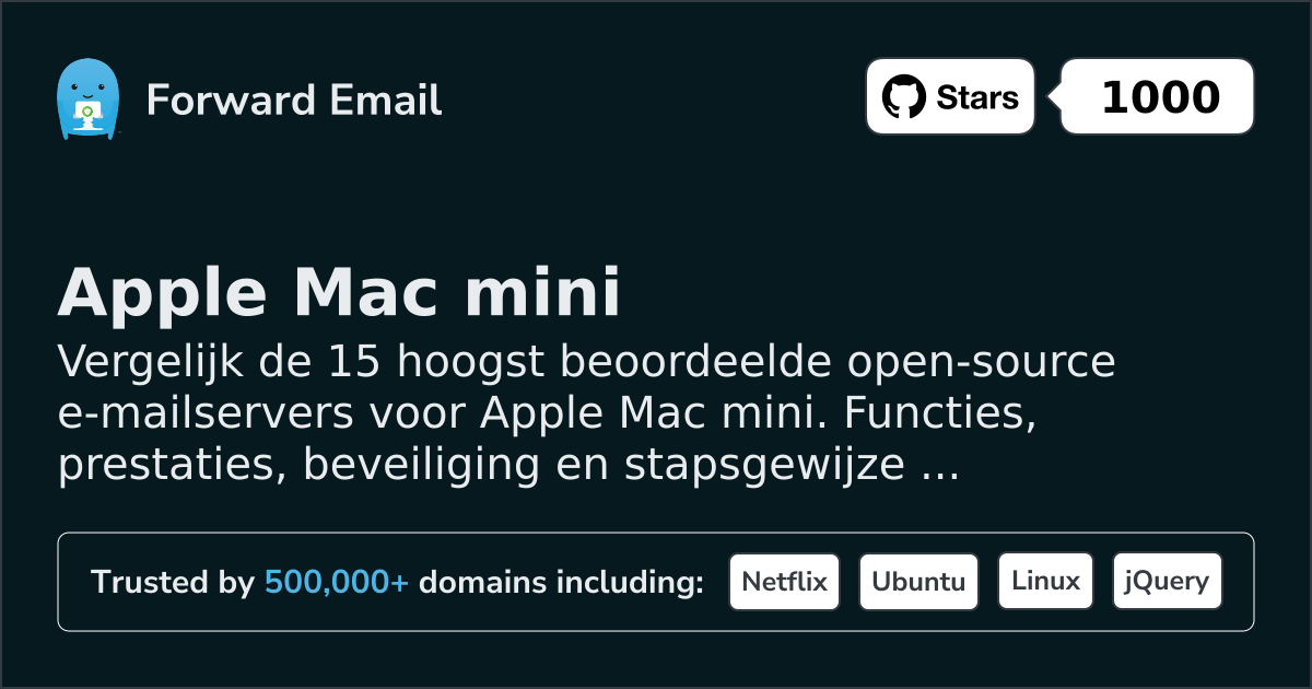 15 Hoogst Beoordeelde Open Source E-mailservers voor Apple Mac mini 2026