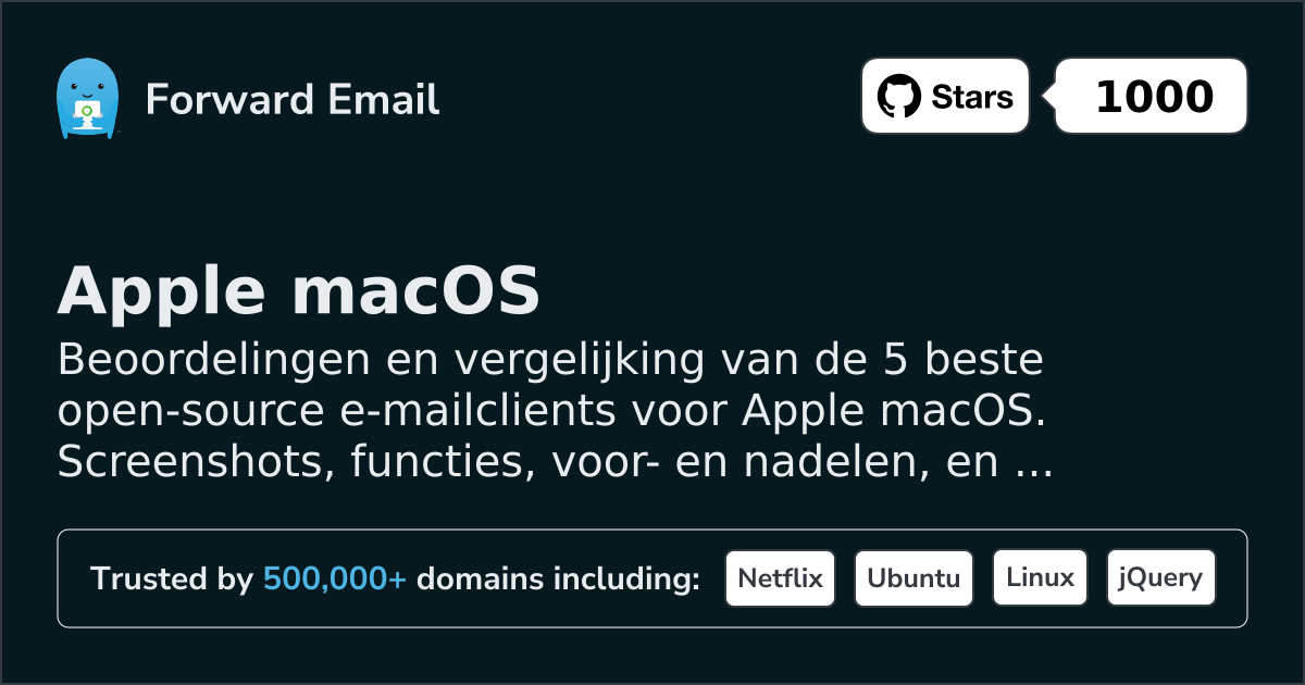 5 Grootste Open Source E-mailclients voor Apple macOS 2026