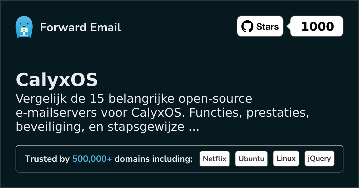 15 Belangrijke Open Source E-mailservers voor CalyxOS 2026