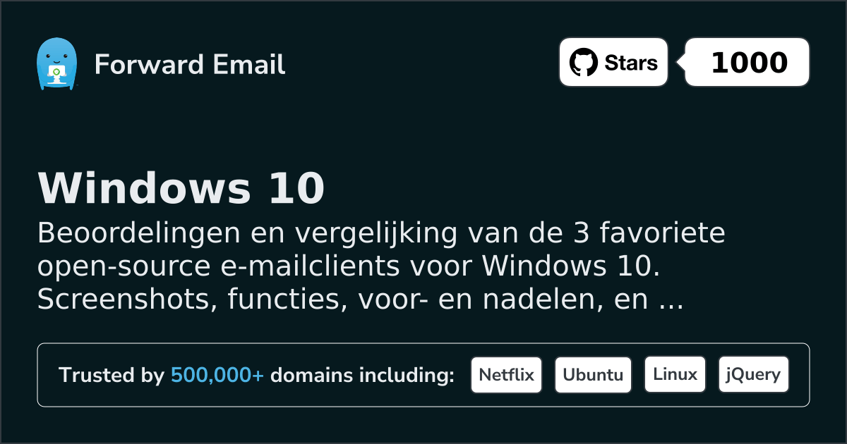 3 Favoriete Open Source E-mailclients voor Windows 10 2026