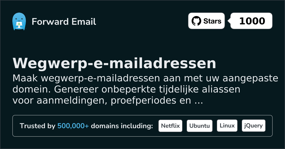 Wegwerp-e-mailadressen - Tijdelijke aliassen voor aangepaste domeinen