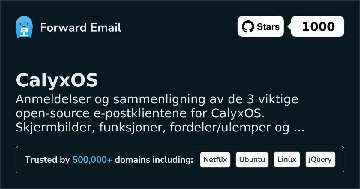 3 viktige åpen kildekode e-postklienter for CalyxOS 2026