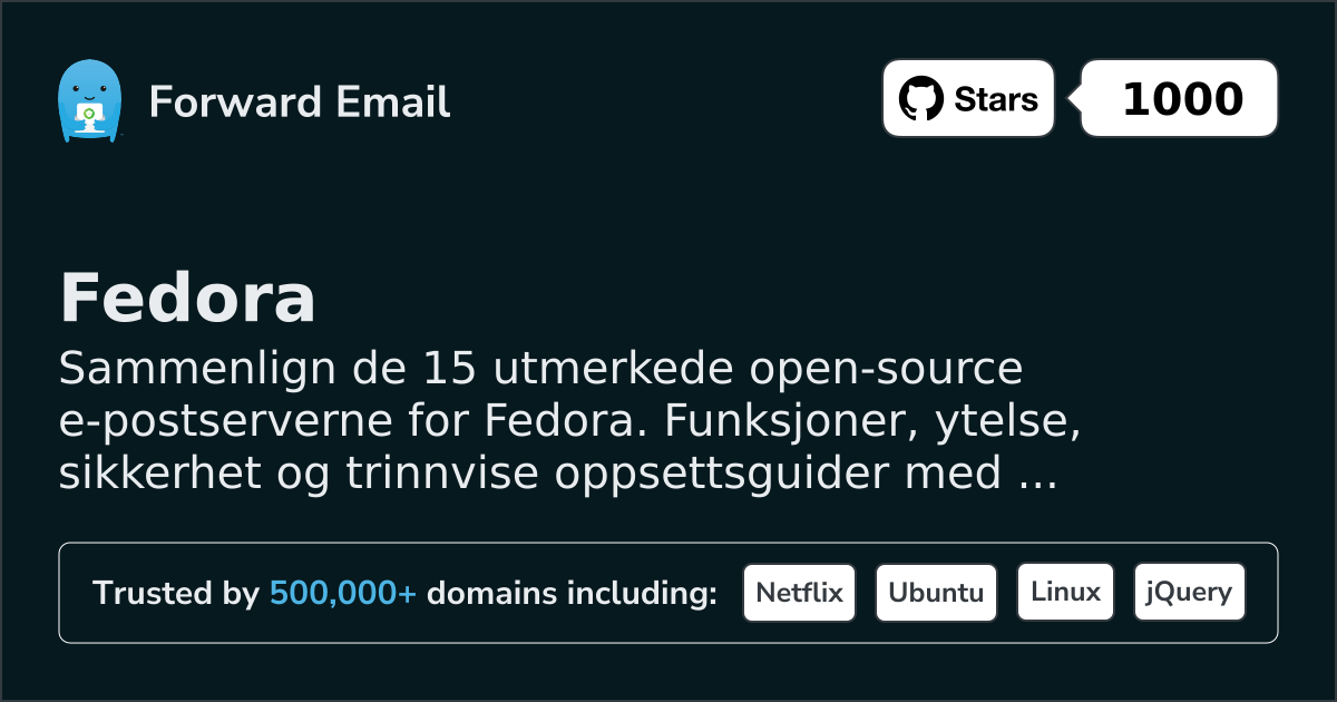 15 utmerkede open source e-postservere for Fedora 2026