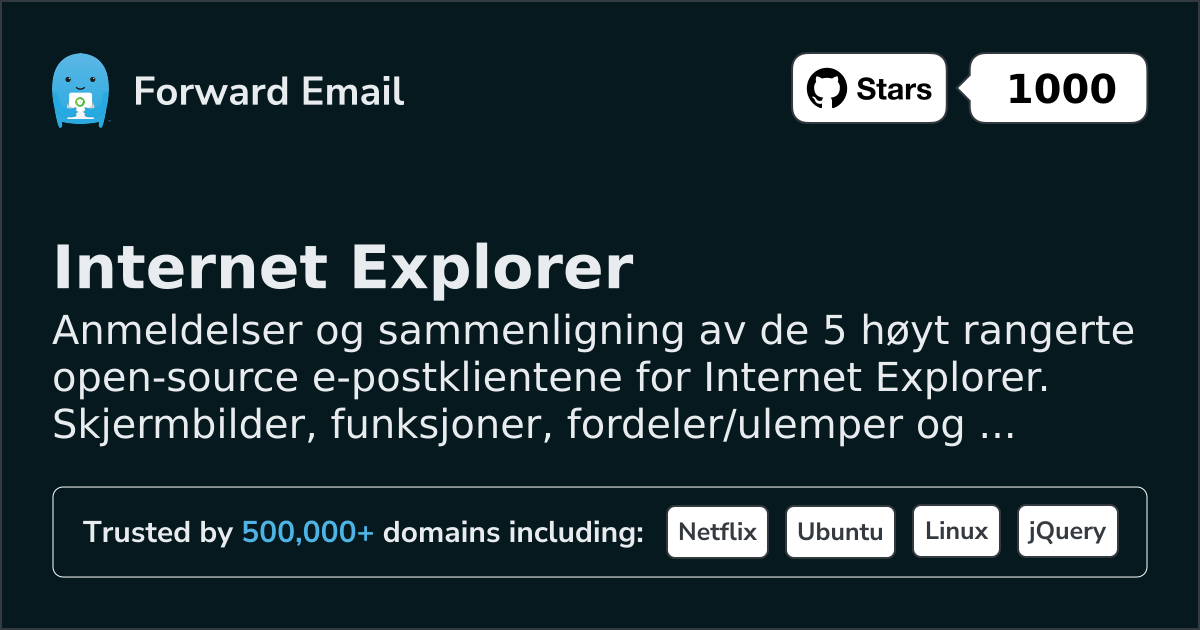 5 høyt rangerte open source e-postklienter for Internet Explorer 2026