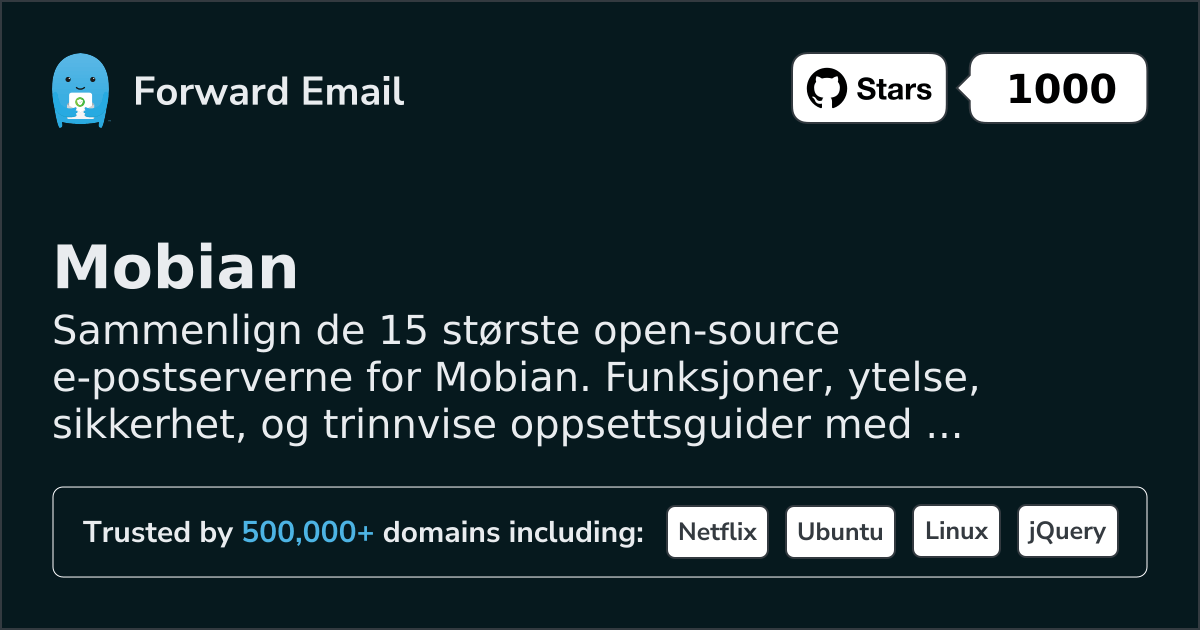 15 beste open source e-postservere for Mobian 2026