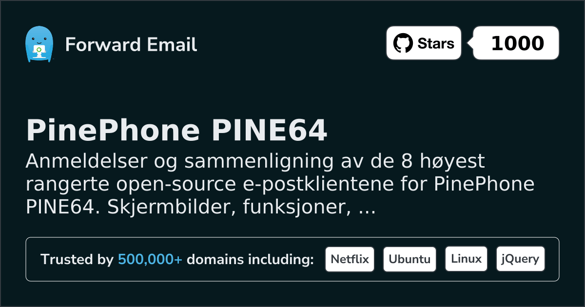 8 høyest rangerte open source e-postklienter for PinePhone PINE64 2026