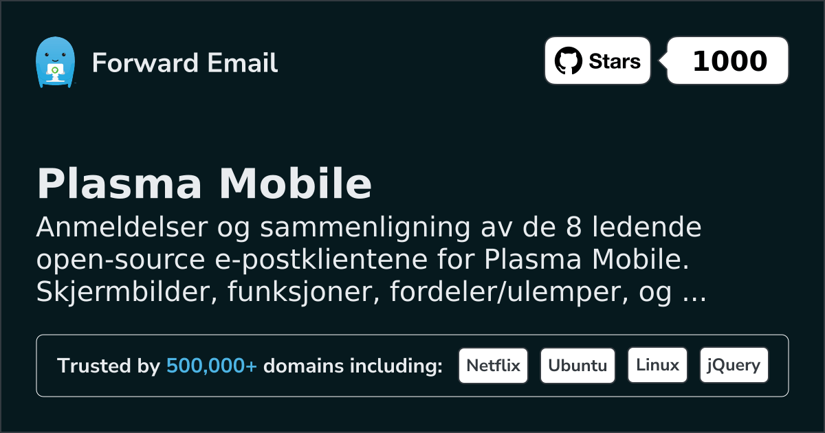 8 ledende open source e-postklienter for Plasma Mobile 2026
