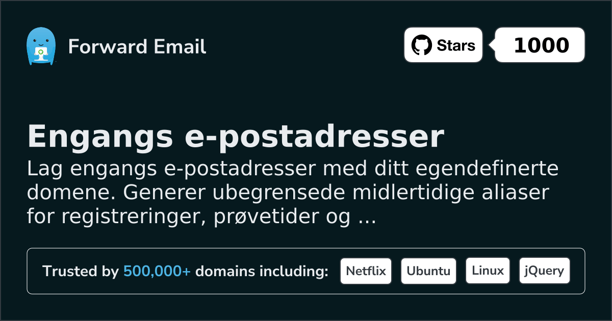 Engangs e-postadresser - midlertidige aliaser for egendefinerte domener