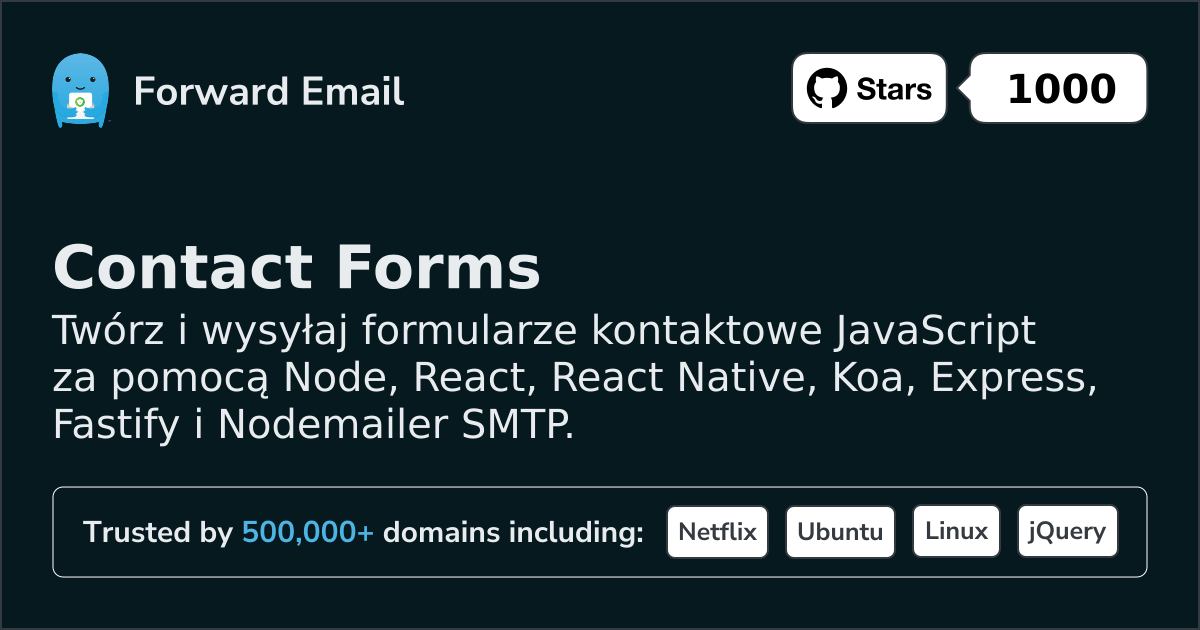 Formularze kontaktowe JavaScript Node.js