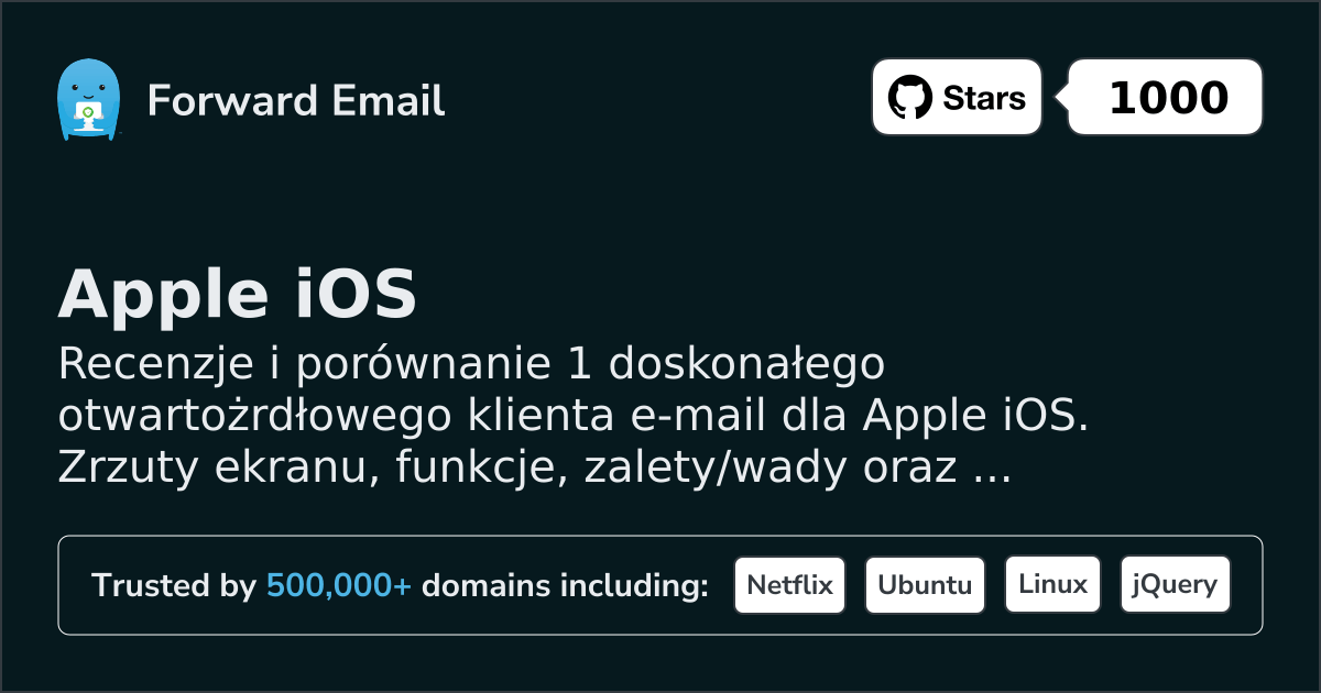 1 doskonały otwartoźródłowy klient e-mail dla Apple iOS 2026