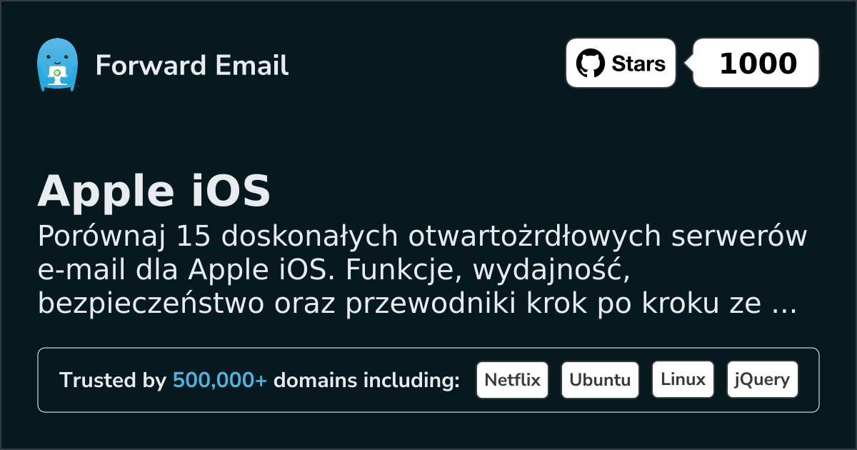 15 doskonałych otwartoźródłowych serwerów e-mail dla Apple iOS 2026
