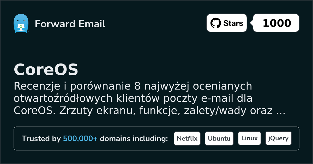 8 Najwyżej Ocenianych Klientów E-mail Open Source dla CoreOS 2026