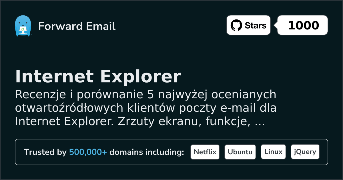 5 Najwyżej Ocenianych Klientów E-mail Open Source dla Internet Explorer 2026