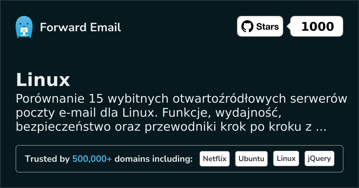 15 wybitnych serwerów e-mail open source dla Linux 2026
