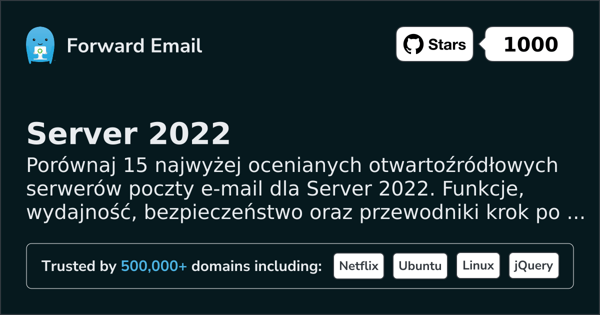15 Najwyżej Ocenianych Otwartoźródłowych Serwerów E-mail dla Server 2022 2026