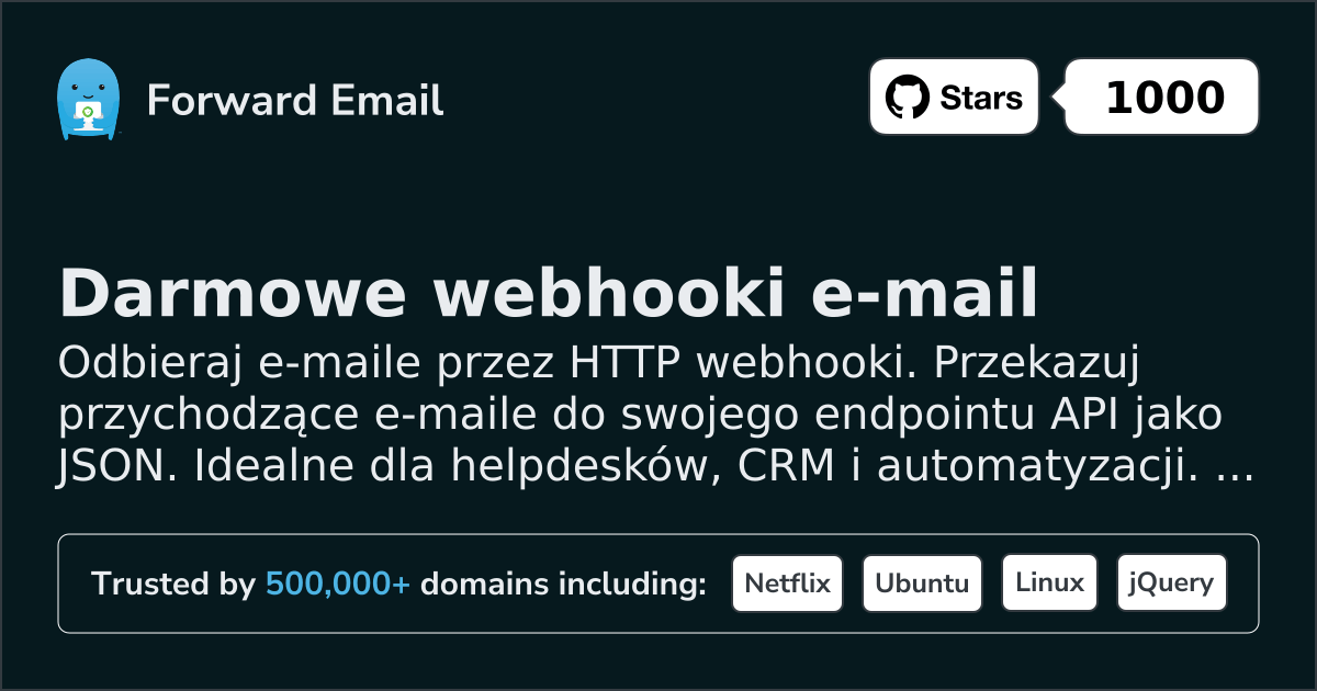 Darmowe webhooki e-mail - HTTP callbacki dla przychodzących e-maili 2026