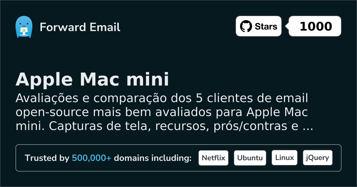 5 Clientes de Email Open Source Mais Bem Avaliados para Apple Mac mini 2026