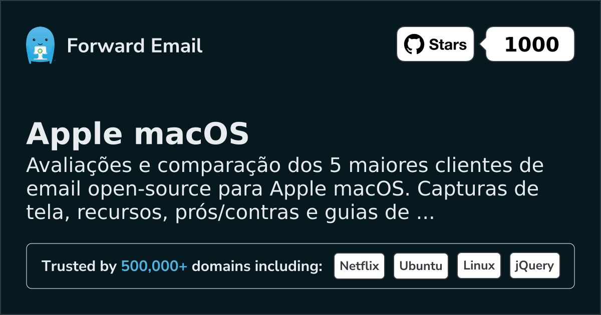 5 Melhores Clientes de Email Open Source para Apple macOS 2026