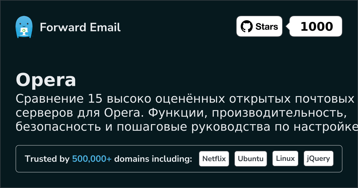 15 высокооценённых открытых почтовых серверов для Opera 2026