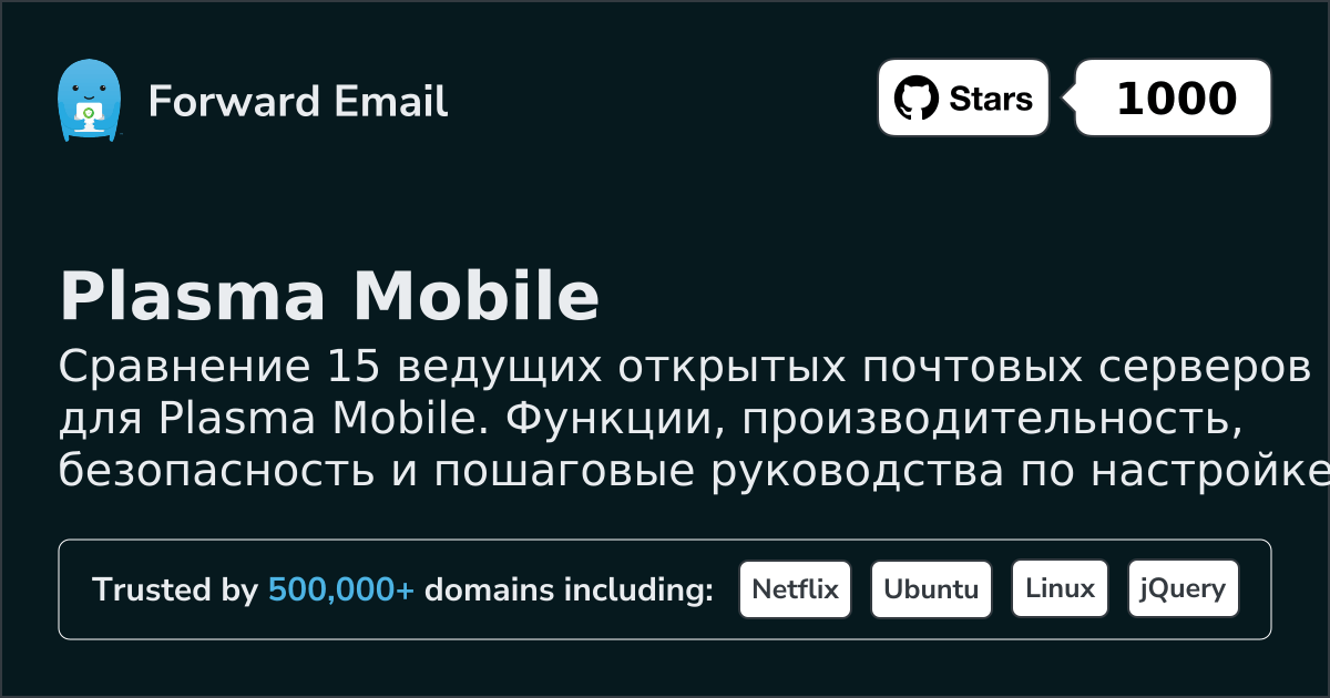 15 ведущих открытых почтовых серверов для Plasma Mobile 2026