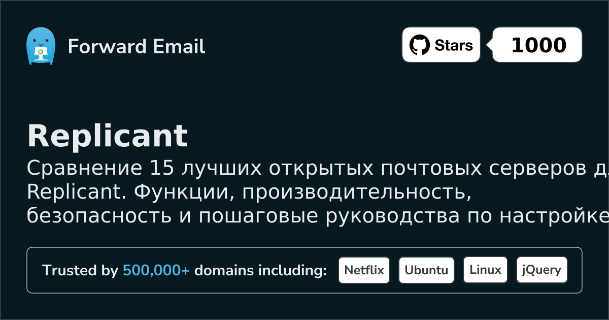 15 величайших открытых почтовых серверов для Replicant 2026