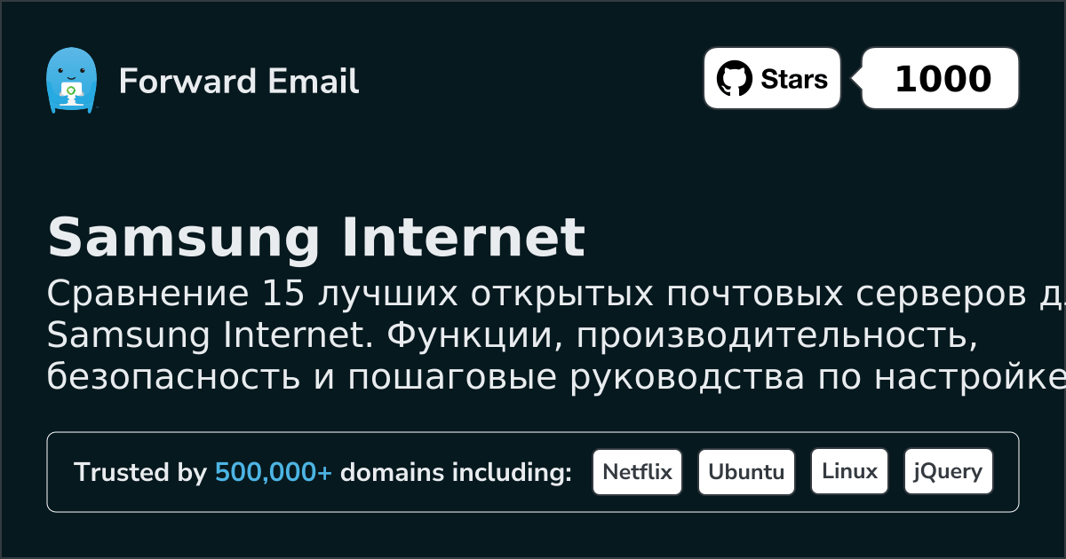 15 топовых открытых почтовых серверов для Samsung Internet 2026