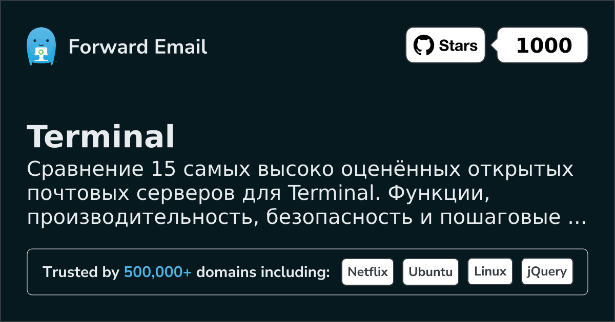 15 самых высоко оценённых открытых почтовых серверов для Terminal 2026