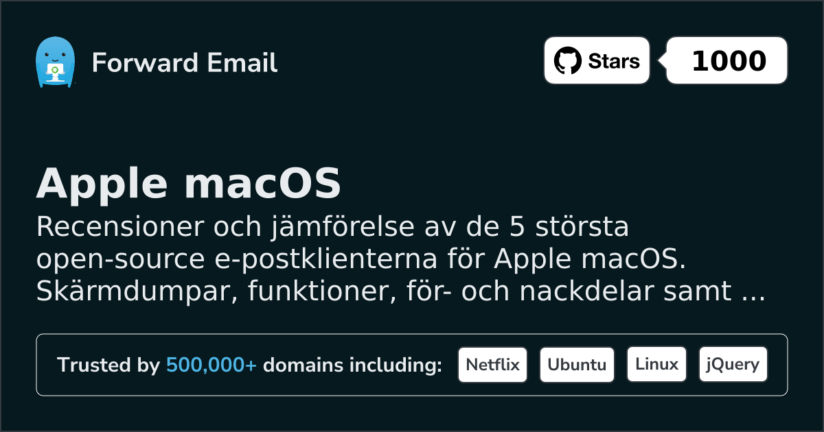 5 Största Open Source E-postklienter för Apple macOS 2026