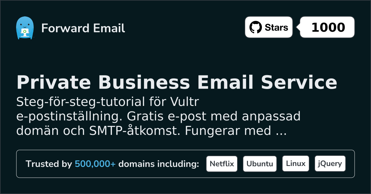 Hur man konfigurerar e-post med Vultr